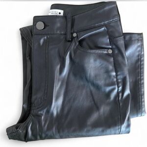 Zara Black Leather-Style Trousers